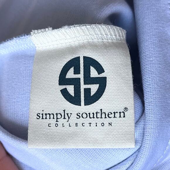 NEW Simply Southern Tunic Dress Navy White Stripes Hot Pink Accents Women Medium - Picture 5 of 8